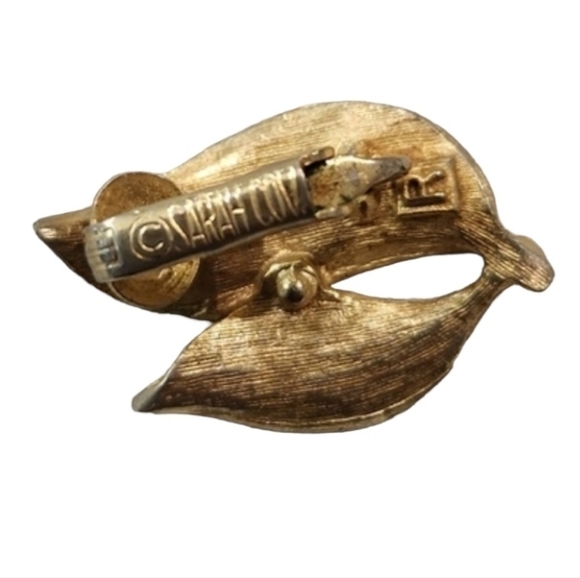 VINTAGE Sarah Coventry Leaf Earrings - Picture 4 of 4